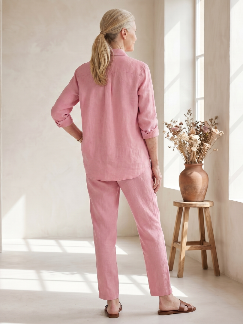 Audrey | Long Sleeve Shirt & Tapered Pants Set
