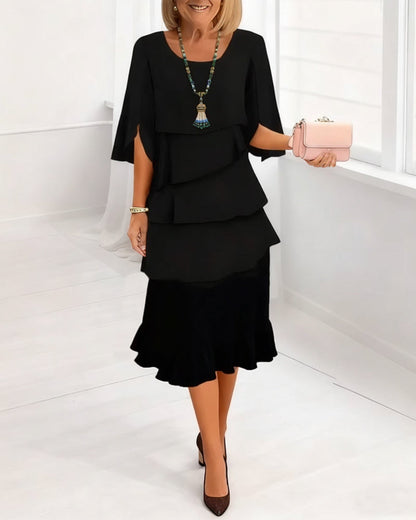 Charlotte | Elegant Split-Sleeve Midi Dress