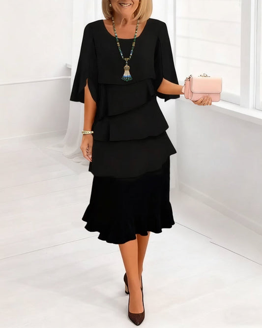 Charlotte | Elegant Split-Sleeve Midi Dress