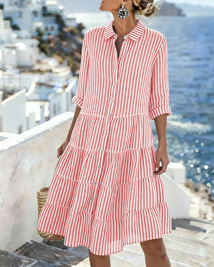 Vivian | The Breezy Striped Shirt Dress