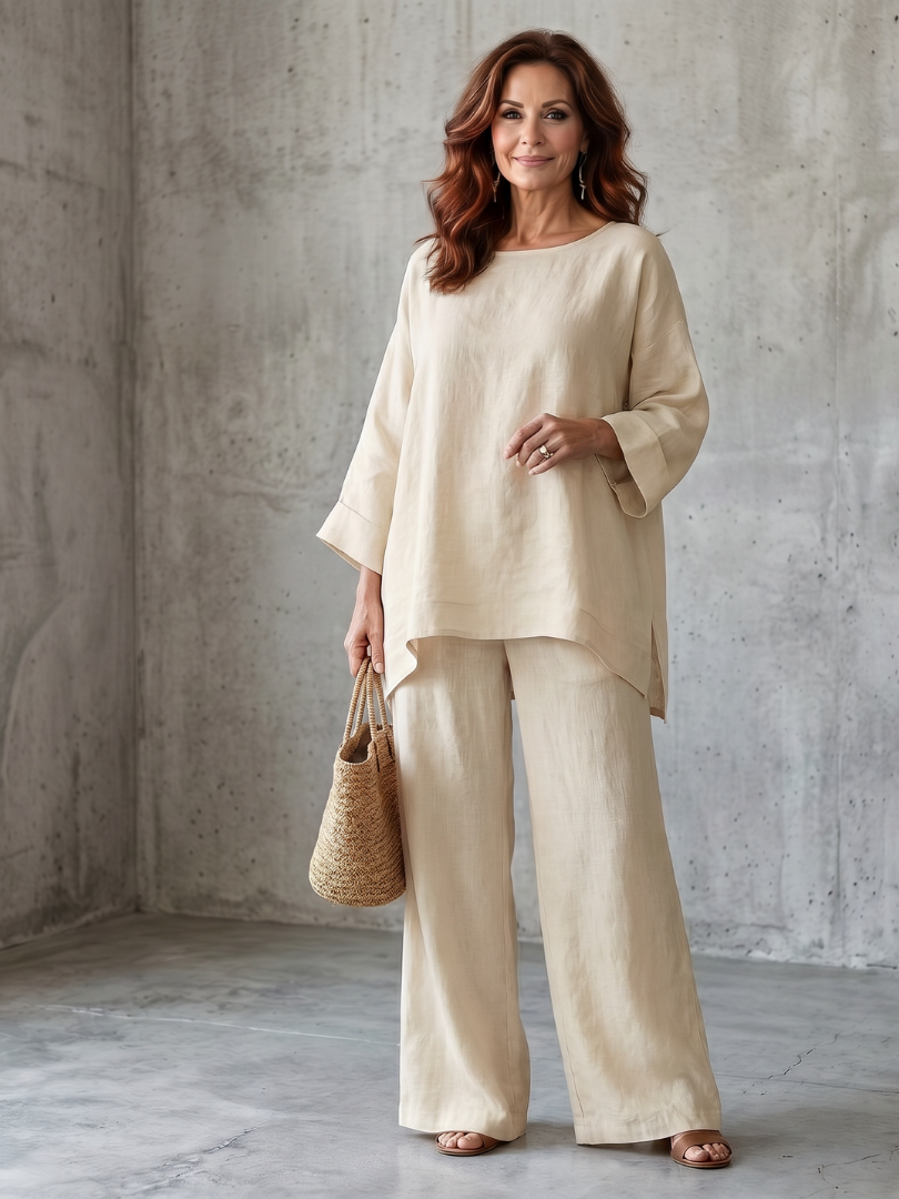 Barbara | Oversized Tunic & Wide-Leg Pants Set