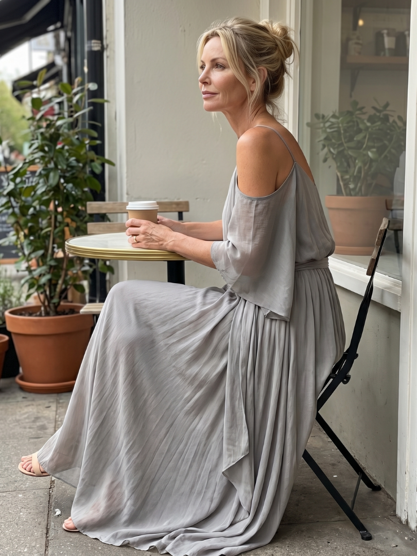 Virginia | Drape Off-Shoulder Top & Wide-Leg Pants