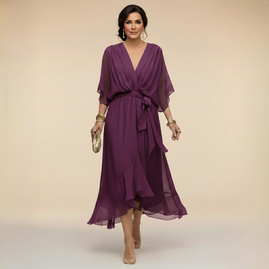 Caroline | Effortlessly Flattering Dress-Purple