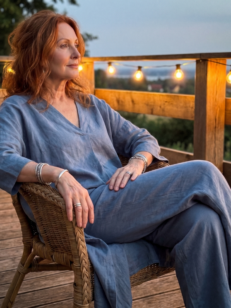 Phyllis | Long Tunic Top & Wide-Leg Pants Set