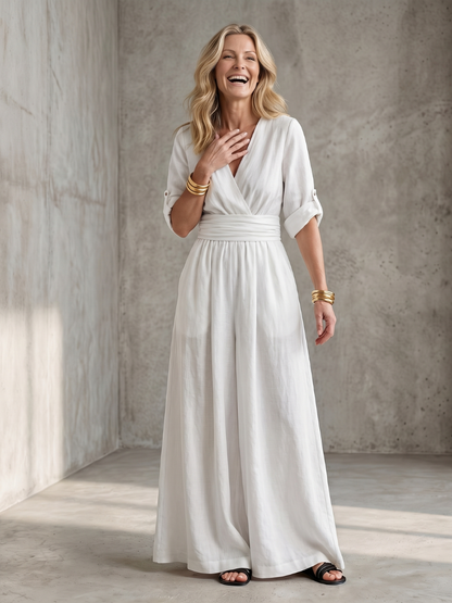 Dorothy | Wide-Leg Crossover Jumpsuit