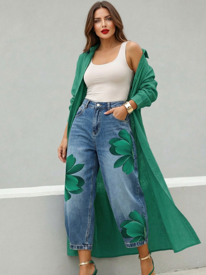 Sophia | Elegant Floral Wide-Leg Pants