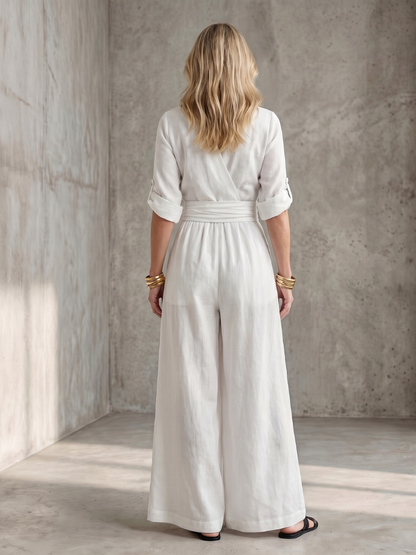 Dorothy | Wide-Leg Crossover Jumpsuit