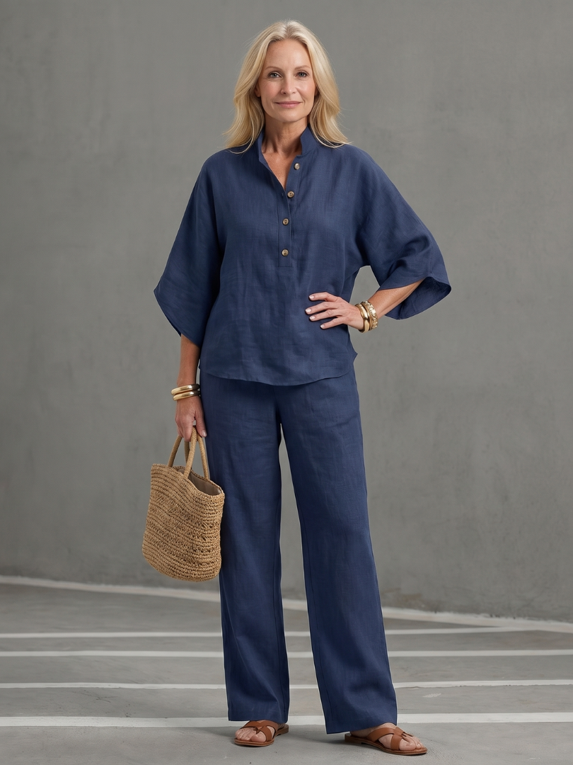 Carolyn | Button Tunic & Pants Set