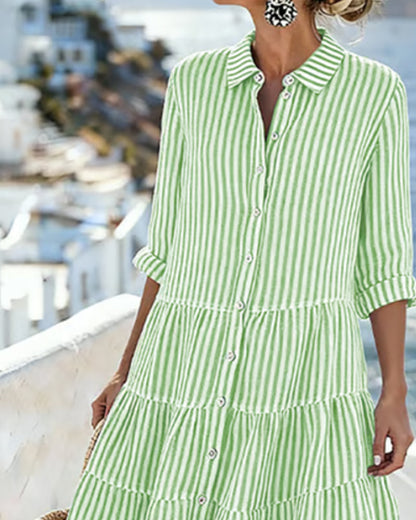 Vivian | The Breezy Striped Shirt Dress