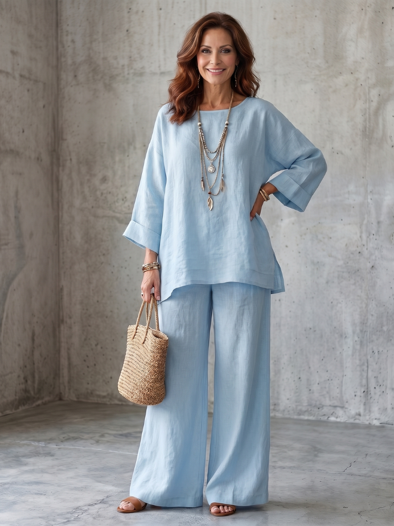Barbara | Oversized Tunic & Wide-Leg Pants Set