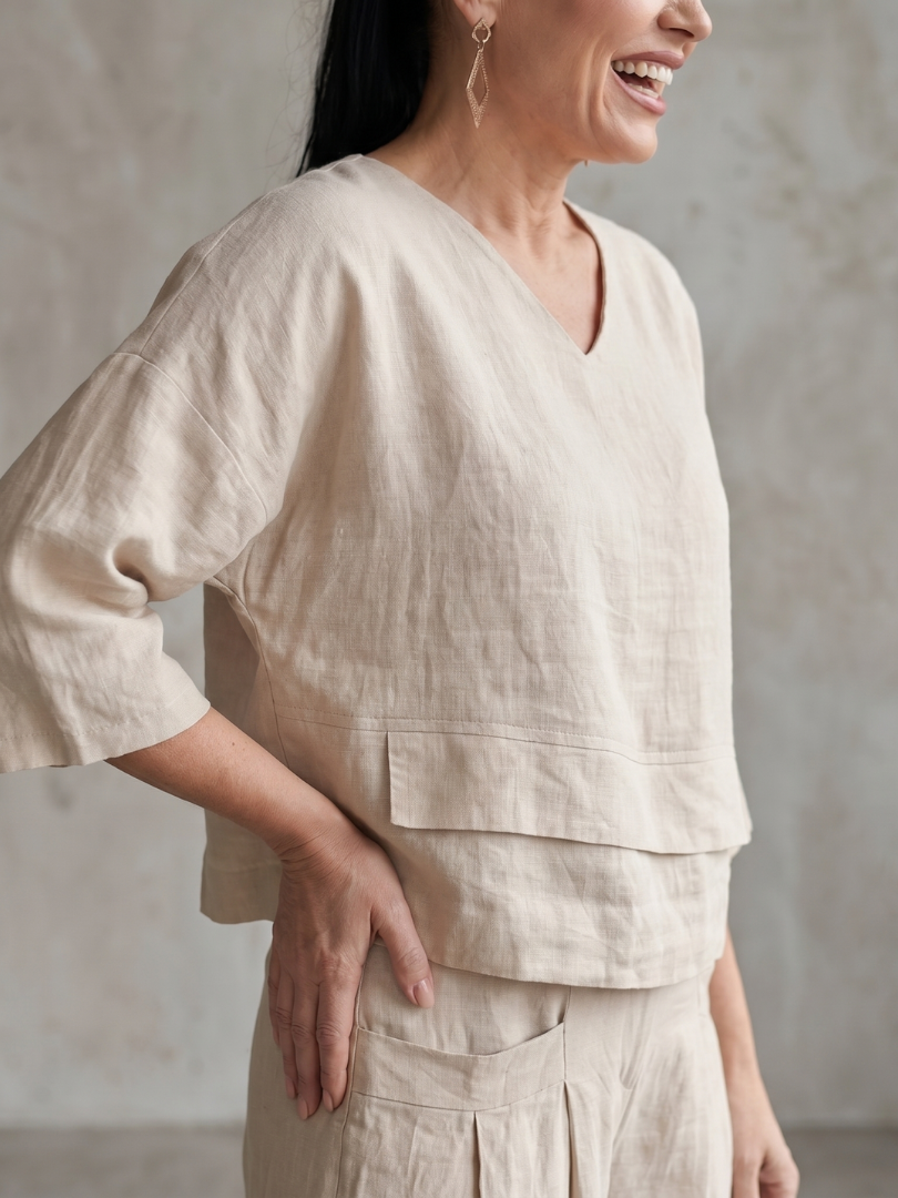 Gloria | Layered Top & Wide-Leg Pants Set