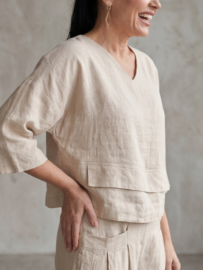 Gloria | Layered Top & Wide-Leg Pants Set