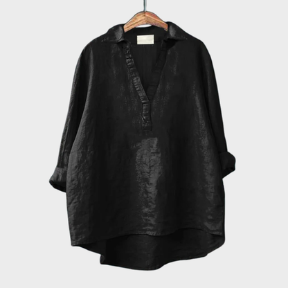 Andrea | Elegant Linen Summer Blouse