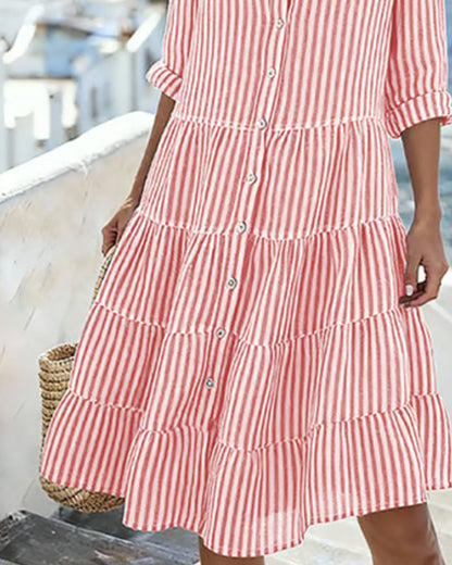Vivian | The Breezy Striped Shirt Dress