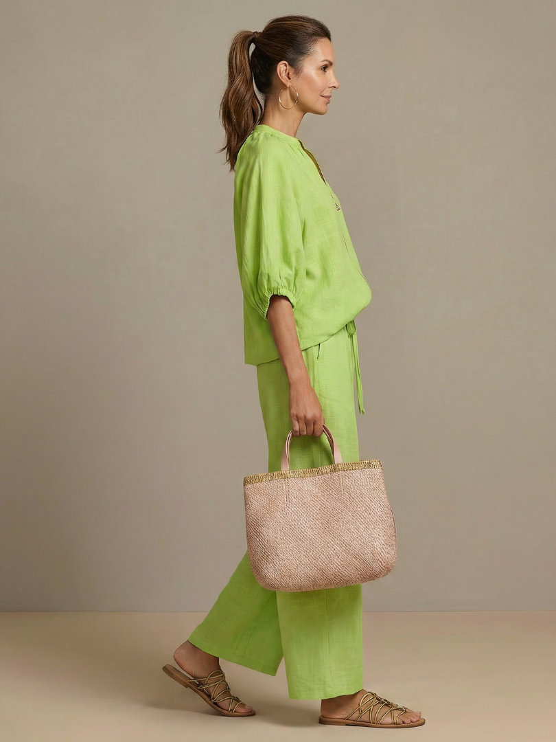 Beverly | Zip-Up Blouson Top & Wide-Leg Pants