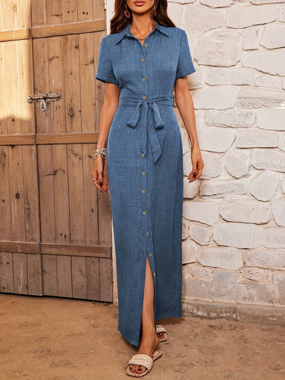 Augusta | Natural Silhouette Long Dress