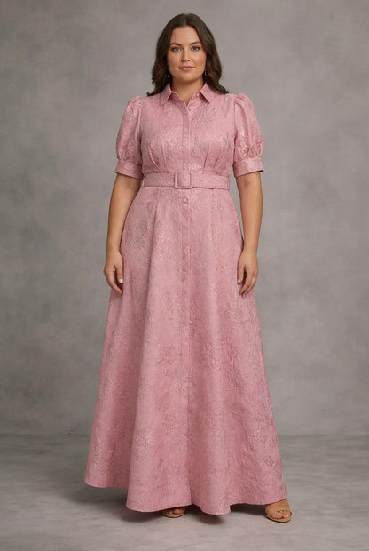 Rose | Printed Belted Maxi Dress