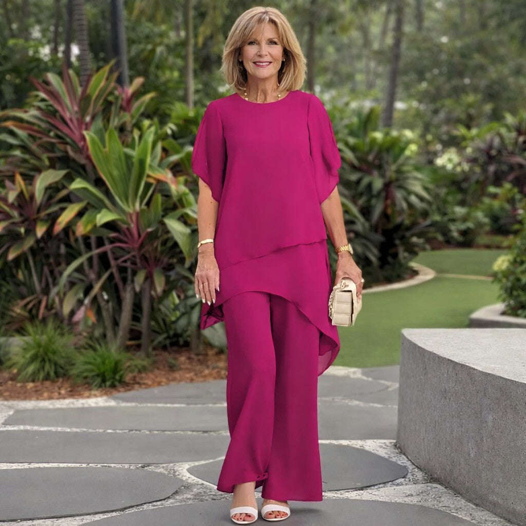 Herlene | Chic Asymmetric Top & Trouser Set