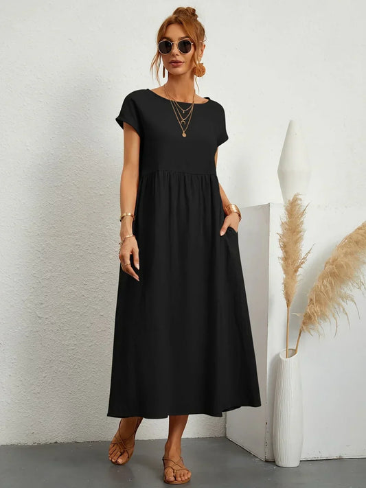 Elodie | Effortlessly Flowing All-Day Midi (Black)