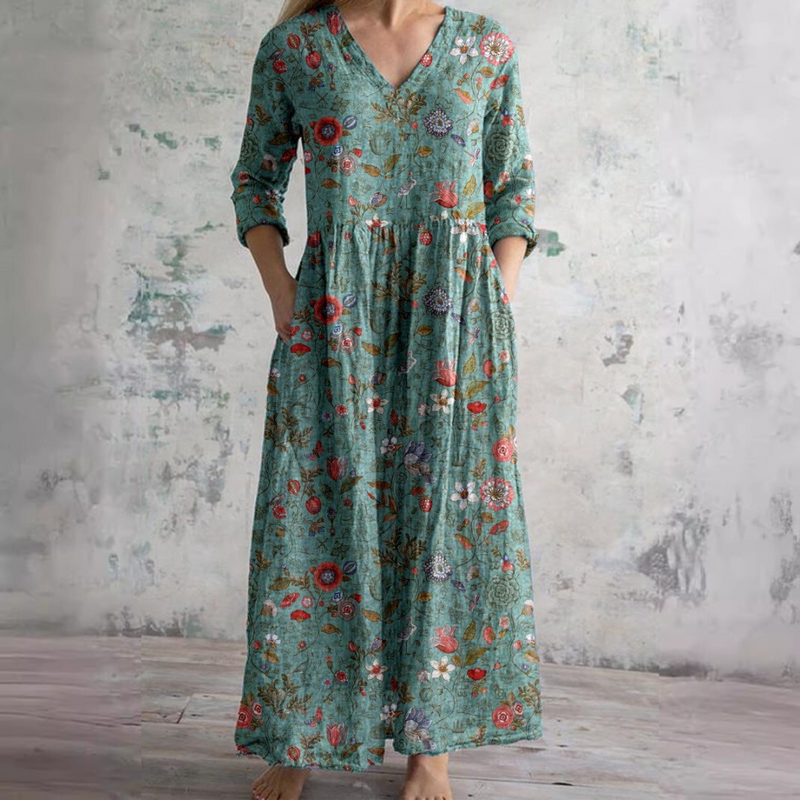 Olivia | Flattering Floral Summer Maxi Dress