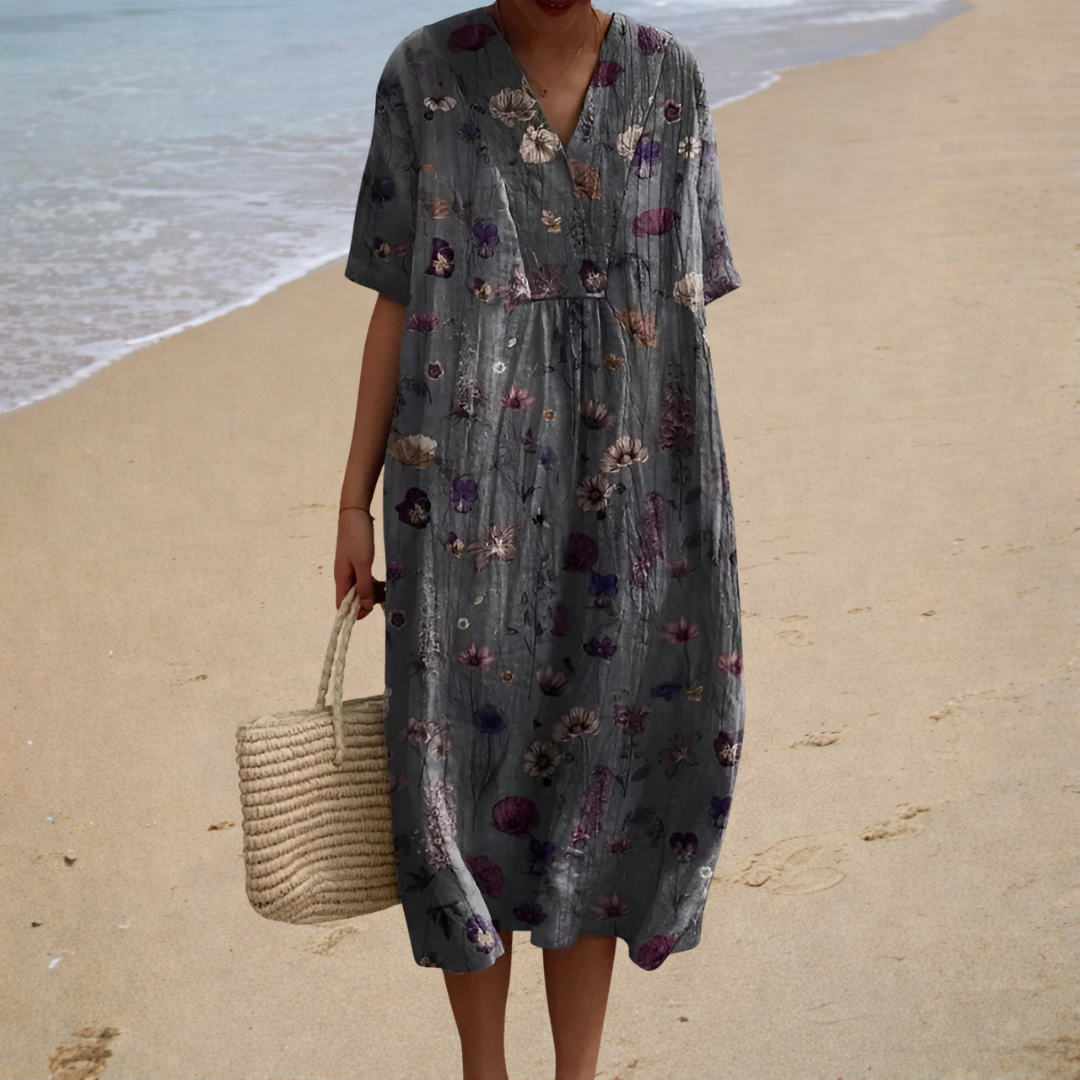 Flattering Printed Summer Dress