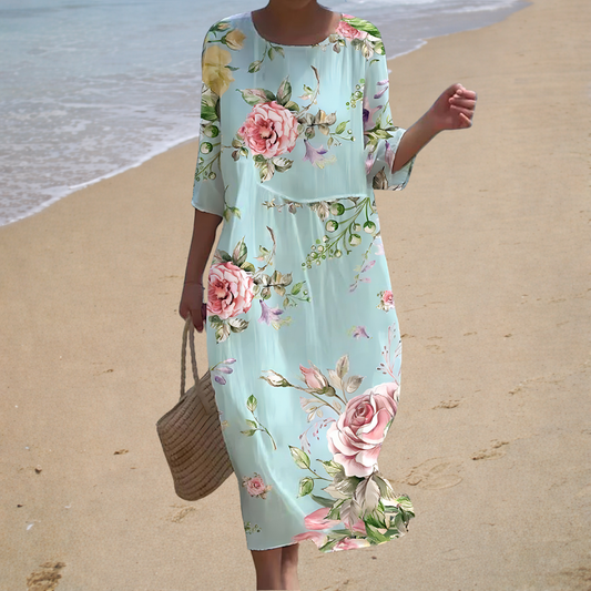 Flattering Printed Summer Dress