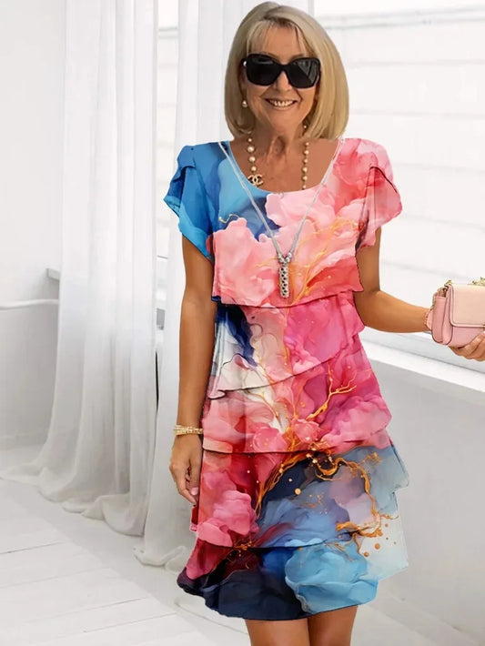 Caroline | Gently Draping Ruffle Dress
