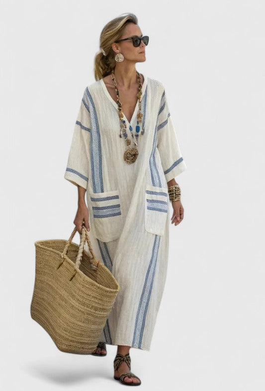 Audrey | Flattering Maxi Dress - Light Blue