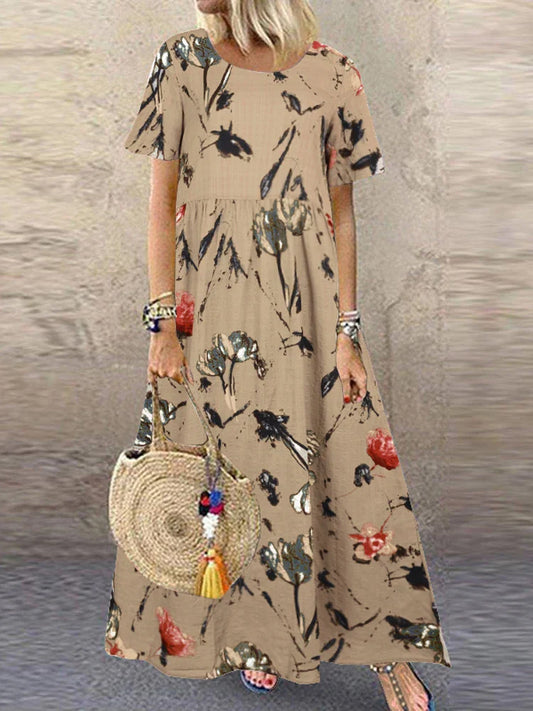 Zarelle – Printed Flowing Maxi Dress