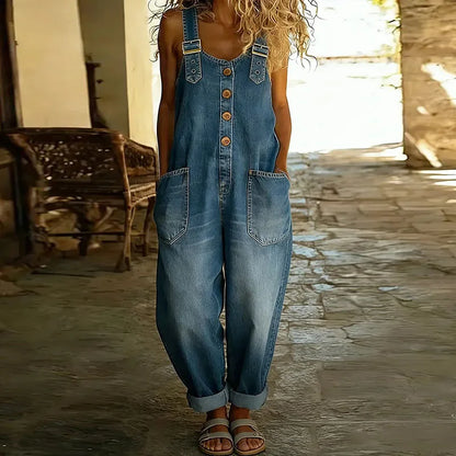 Saylor | Soft Cotton Denim-Look Overalls