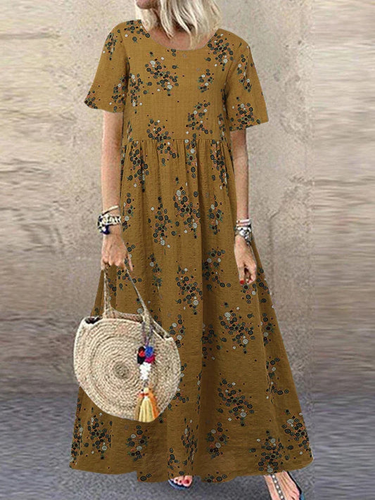 Seren - Vibrant Floral Print Flowing Maxi Dress