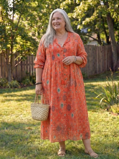 Mirelle | Botanical Flow Maxi Dress