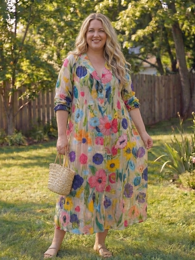 Mirelle | Botanical Flow Maxi Dress