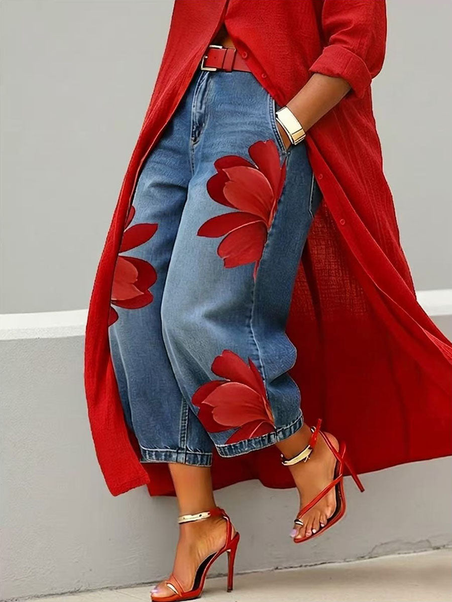 Sophia | Elegant Floral Wide-Leg Pants