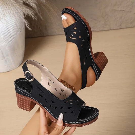 Cristy  | Ankle Strap Sandals With Block Heel