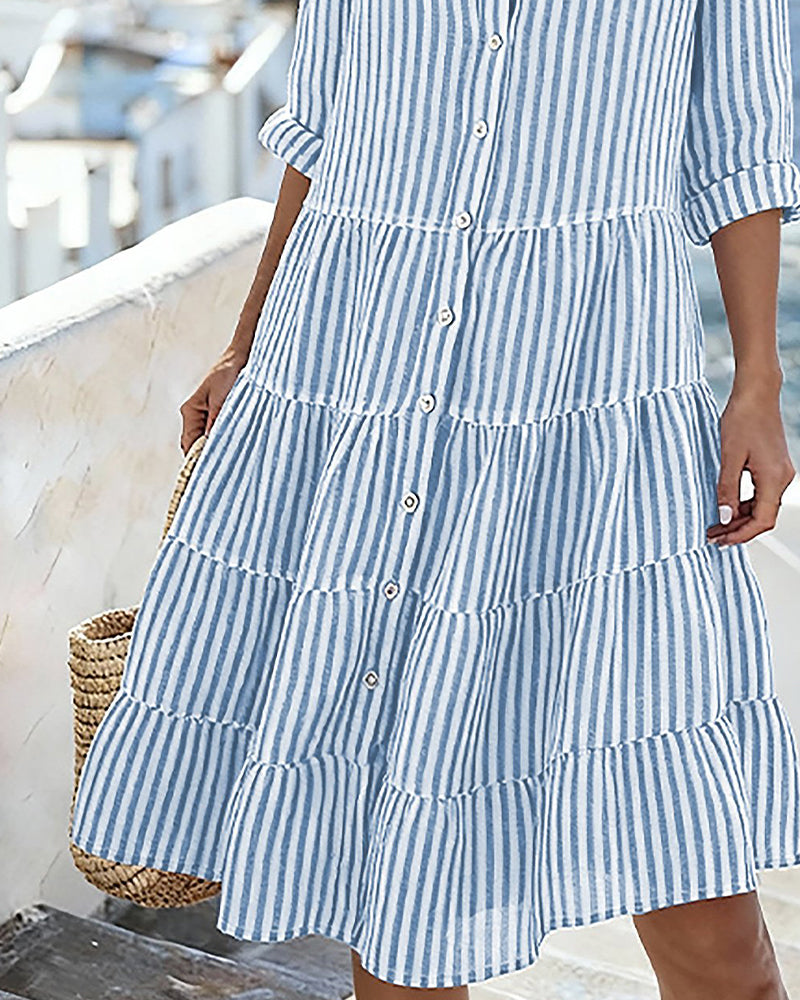 Vivian | The Breezy Striped Shirt Dress