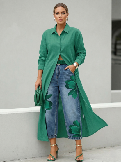 Sophia | Elegant Floral Wide-Leg Pants