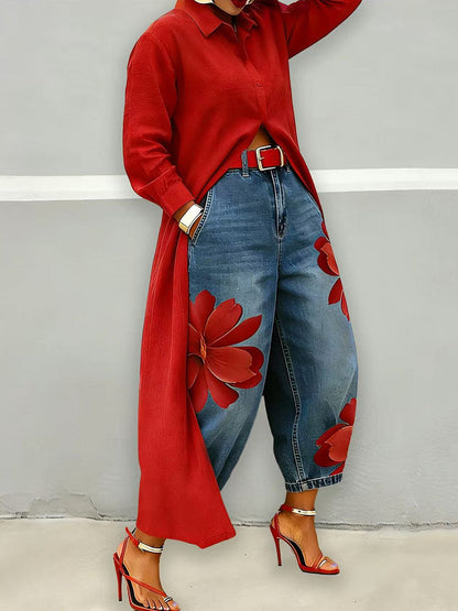 Sophia | Elegant Floral Wide-Leg Pants