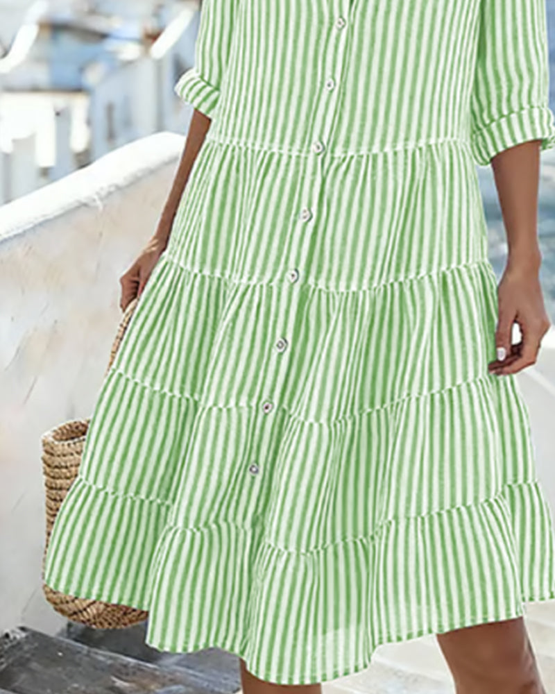 Vivian | The Breezy Striped Shirt Dress