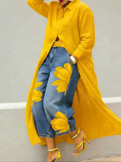Sophia | Elegant Floral Wide-Leg Pants