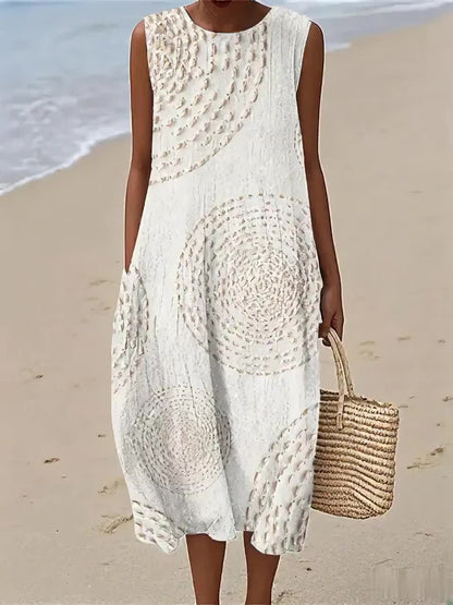 Boho Geometric Print Sleeveless Dress