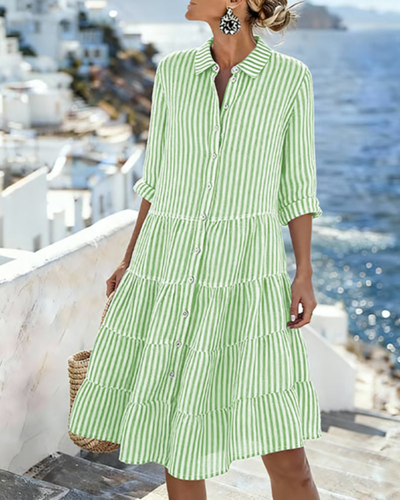 Vivian | The Breezy Striped Shirt Dress