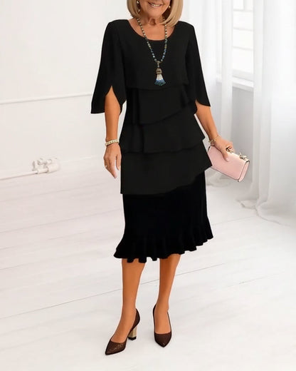 Patricia | Beautifully Draping Ruffle Dress