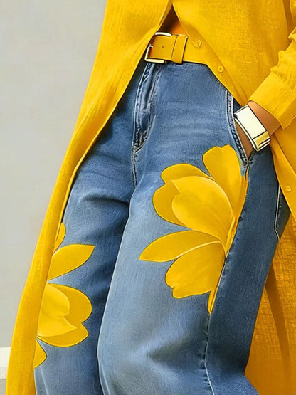 Sophia | Elegant Floral Wide-Leg Pants