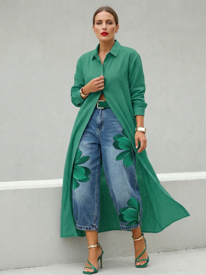 Sophia | Elegant Floral Wide-Leg Pants