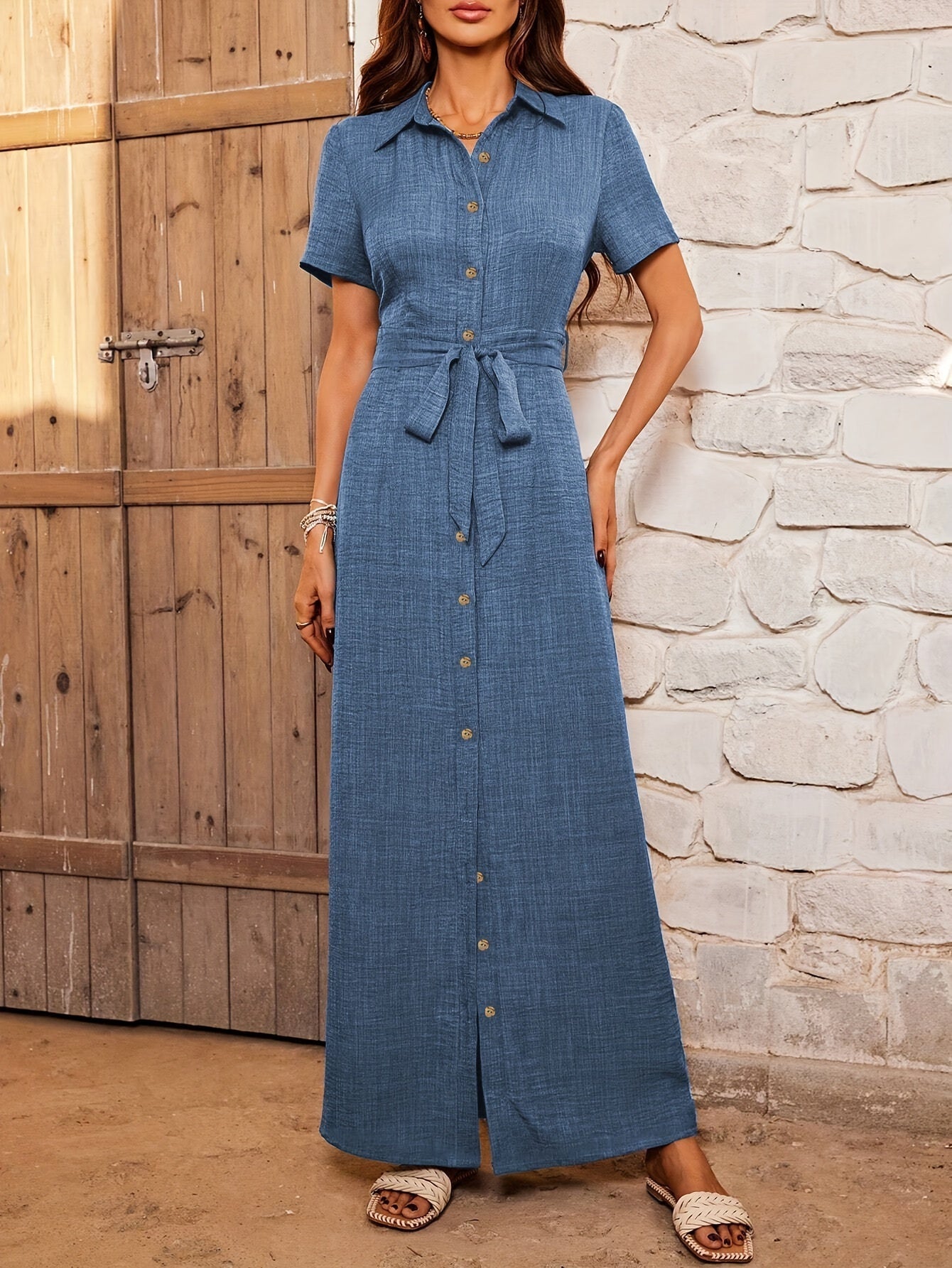 Augusta | Natural Silhouette Long Dress