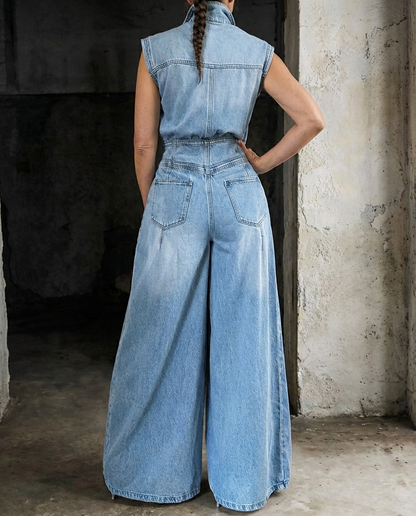 Stella | Cinched Waist Wide Leg Jumpsuit