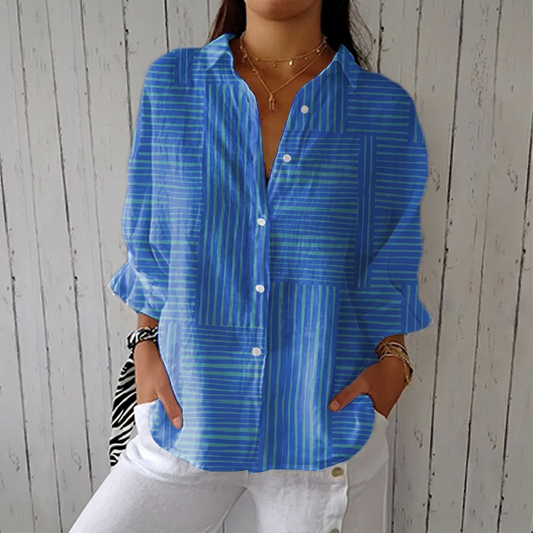 Feline™ | Azure Stripe Blouse