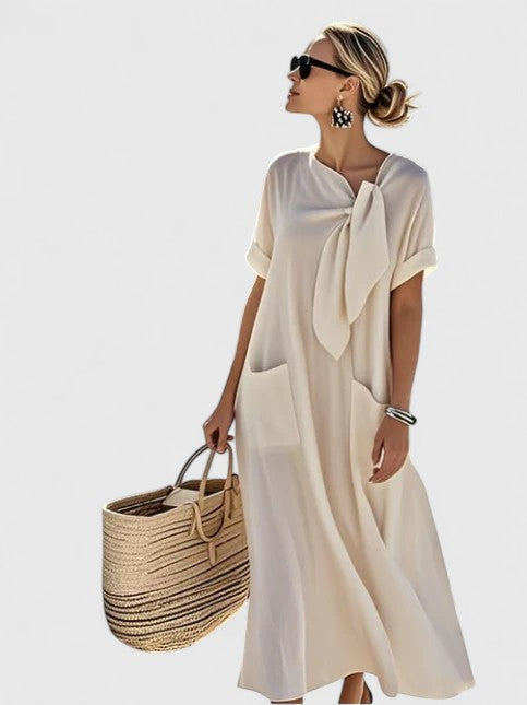 Claire | Elegant Flattering Dress - Blue