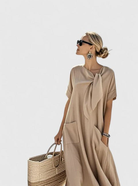 Claire | Elegant Flattering Dress - Blue